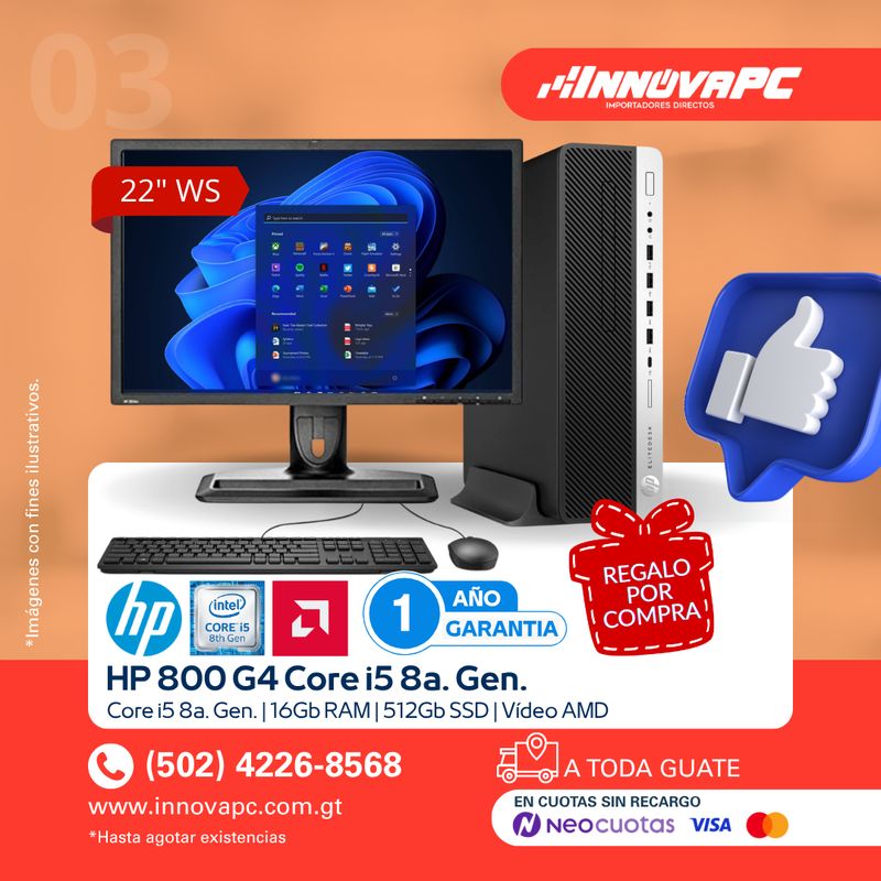 Combo HP 800 G4 Core i5 8a. Gen