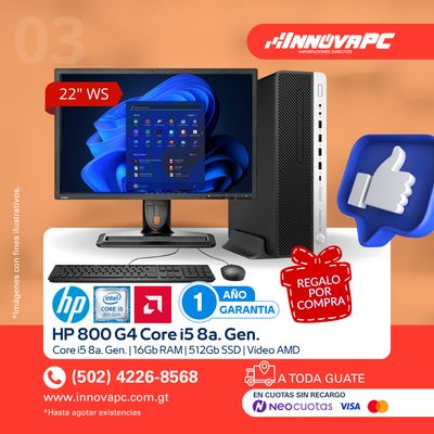 Combo HP 800 G4 Core i5 8a. Gen
