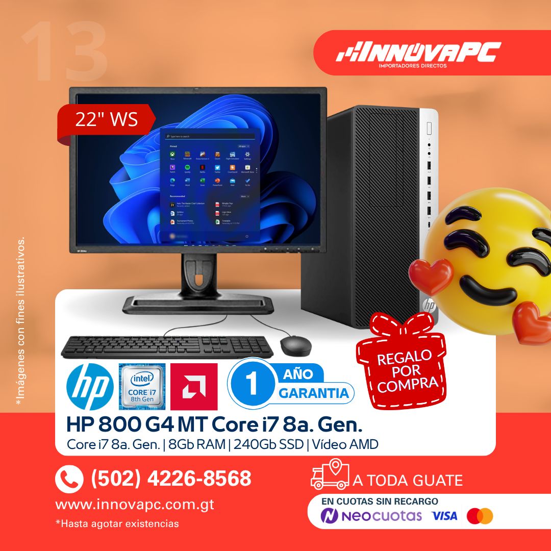 Combo HP 800 G4 MT Core i7 8a. Gen