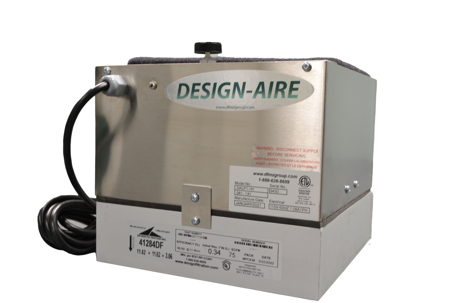 Design Aire Fan Filter Unit - 1 x 1