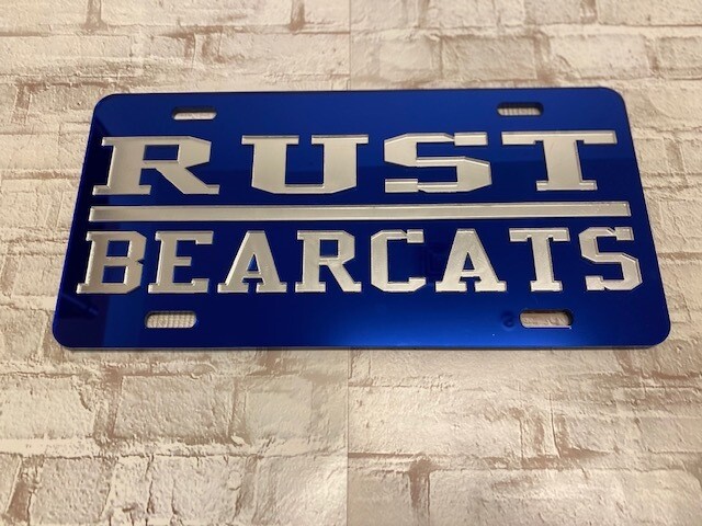 Rust Bearcats Lic  Plate
