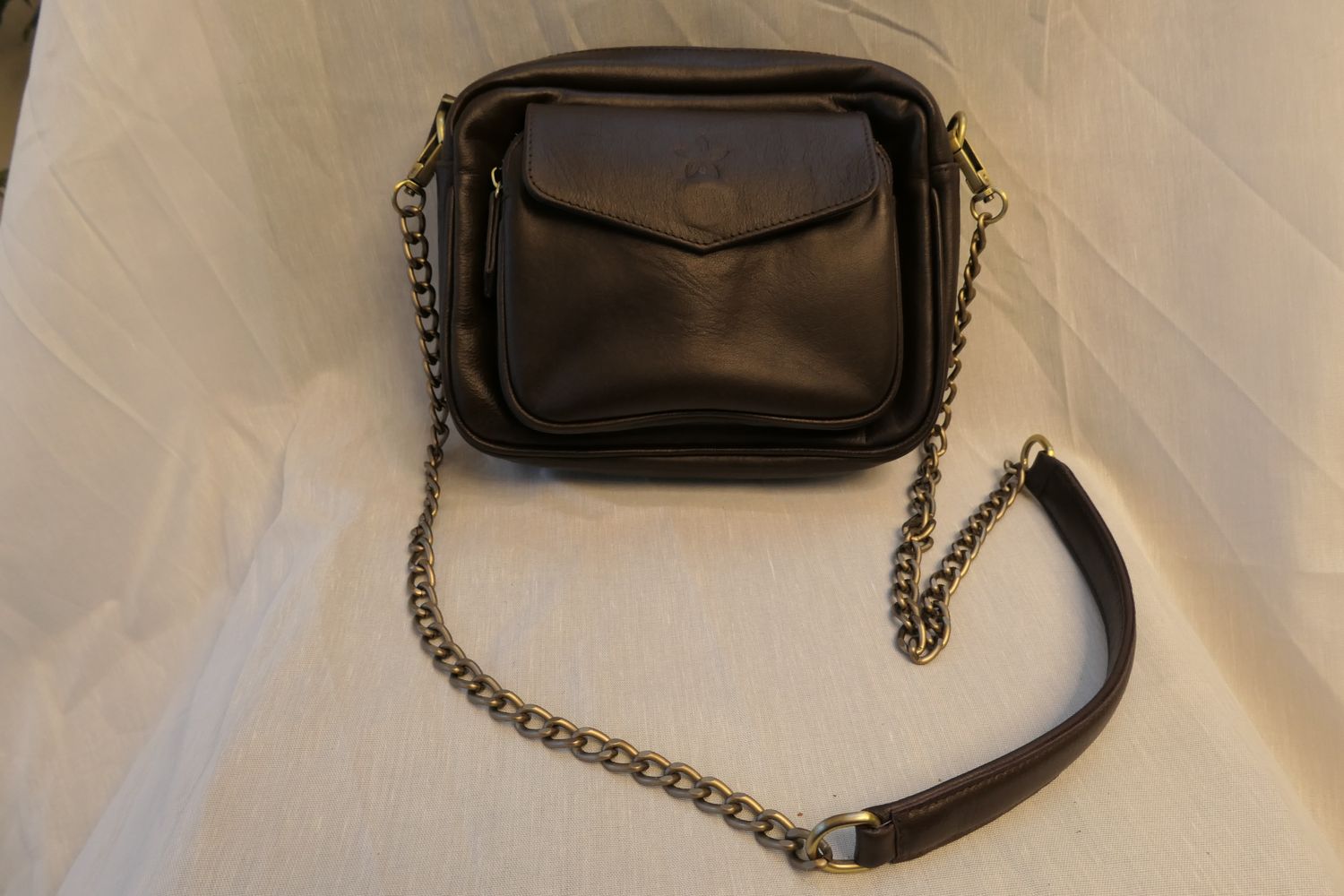 Elegante Lederhandtasche ABANG, Farbe: dark chocolate