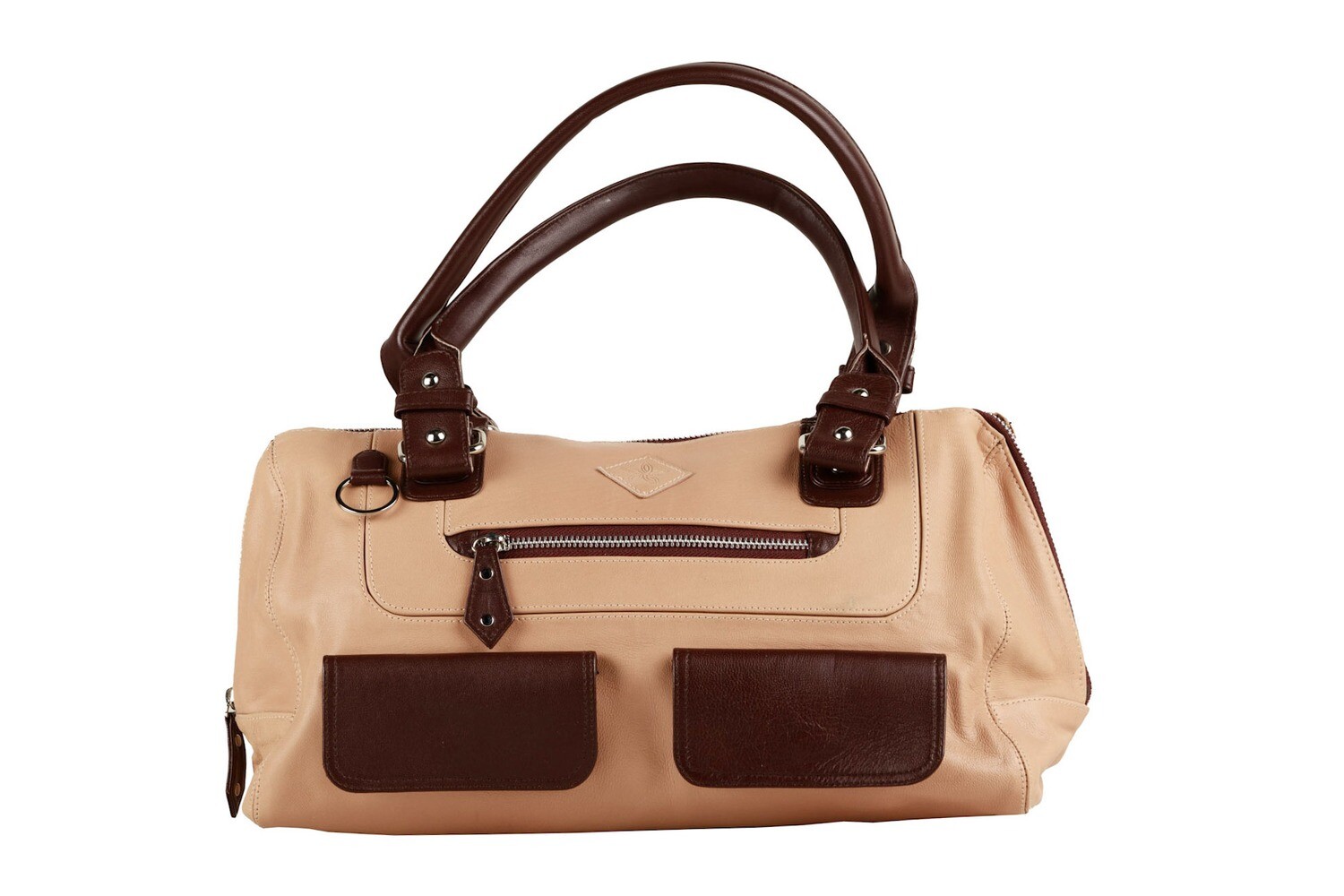 LESONG Henkeltasche aus Echtleder – geräumig &amp; elegant , Farbe: nude