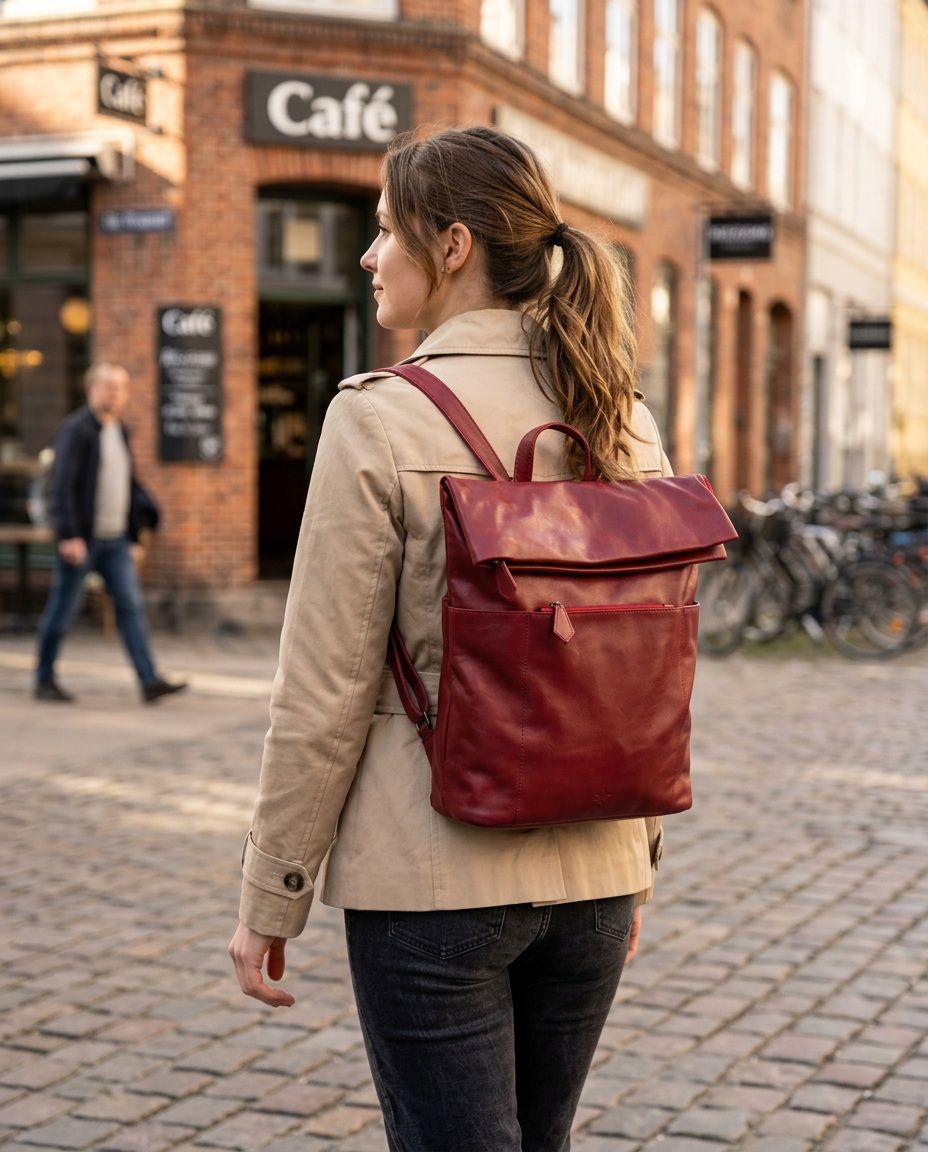 KEHEN 2 in 1 Rucksack resp. Handtasche Echtleder 