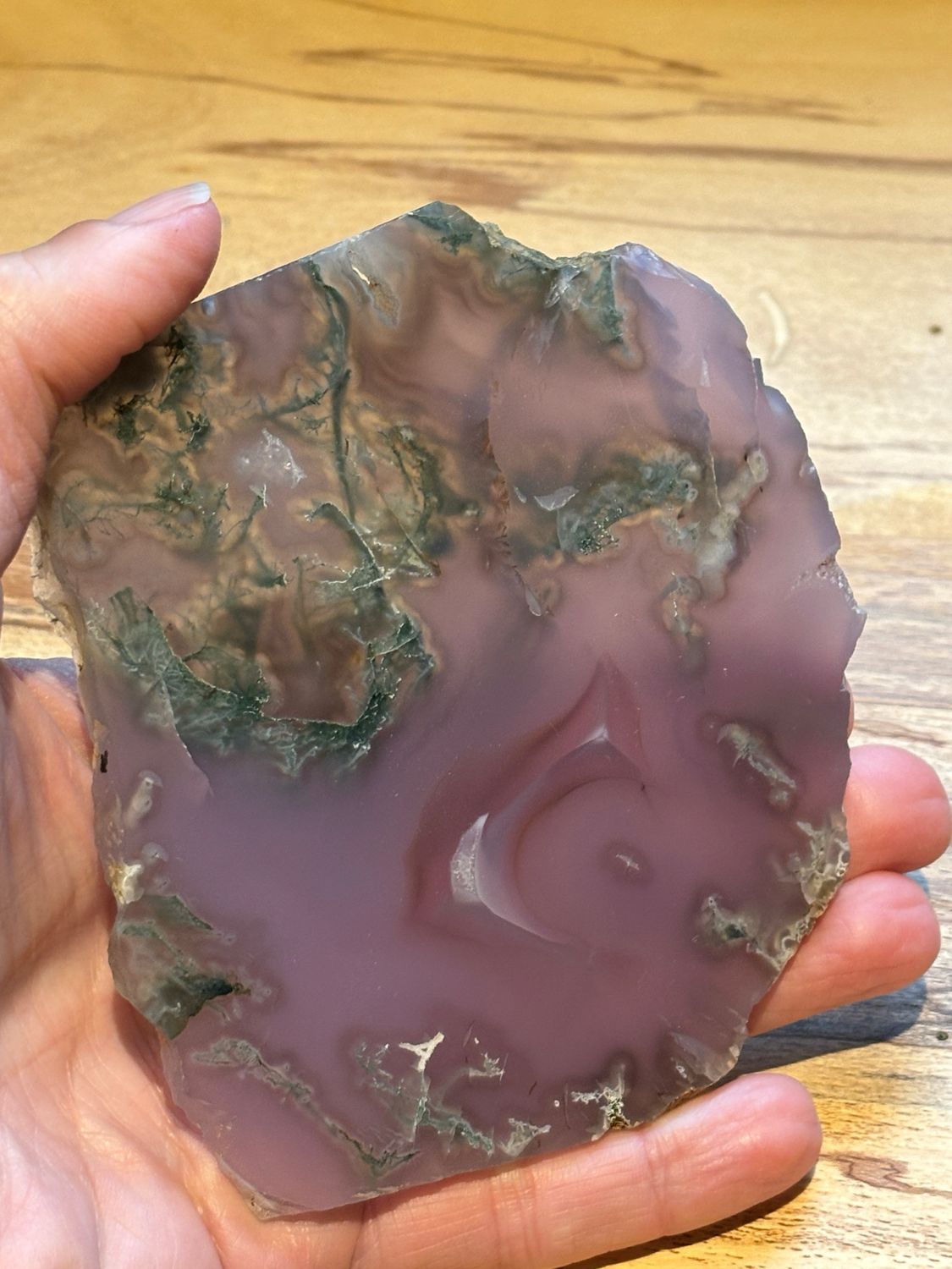 Large Purple Moss Agate Slice