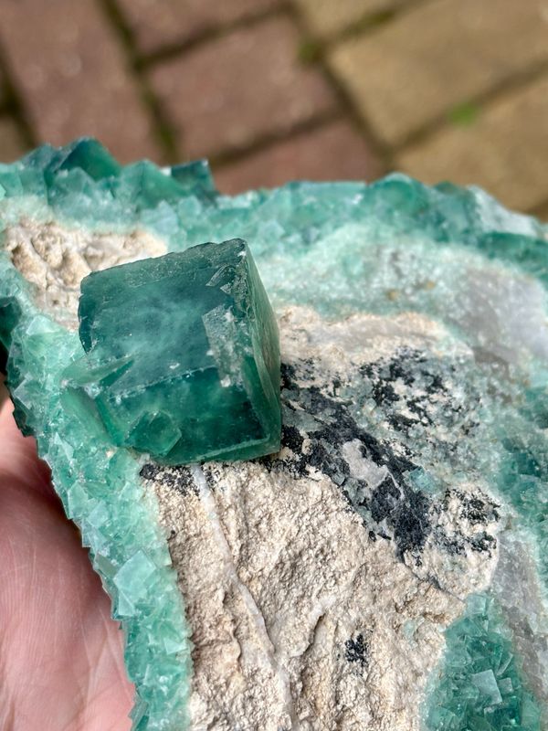 Large Green Fluorite Crystal