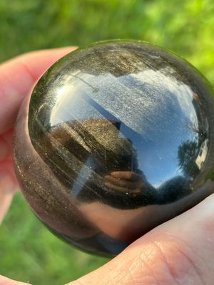 Black Obsidian Sphere (Golden Sheen)