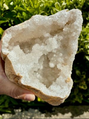 Large Quartz Geode Pair