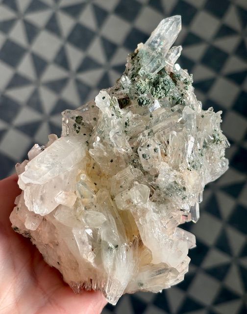 Large Clear Quartz Cluster with Chlorite