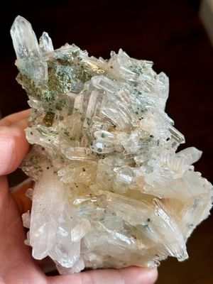 Large Clear Quartz Cluster with Chlorite