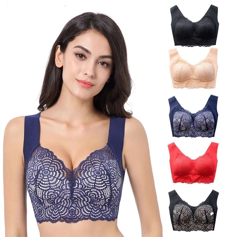 Ultimate Lift Stretch Full-Figure Seamless Lace Cut-Out Bra Plus Size, Most comfortable Bras