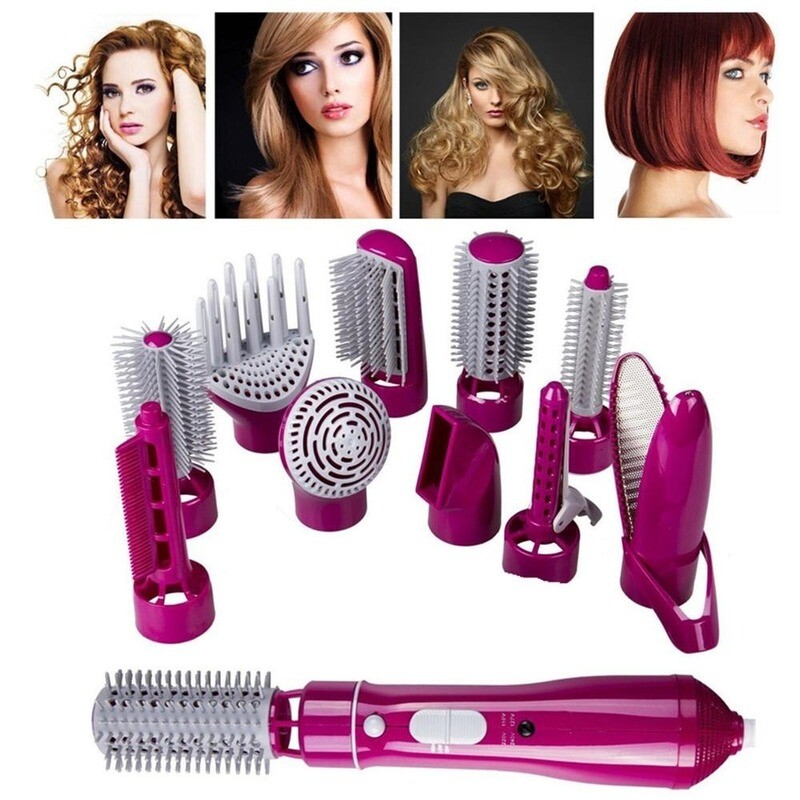 Multifunctional 10 in 1 One Step Hot Air Comb Hair Dryer