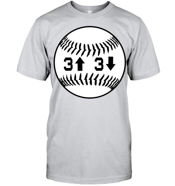 Baseball 3 Up 3 Down T Shirt Unisex Short Sleeve Classic Tee