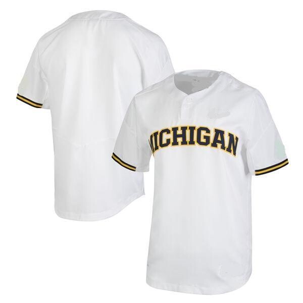 Michigan Wolverines Custom Name Number College Baseball Jersey White
