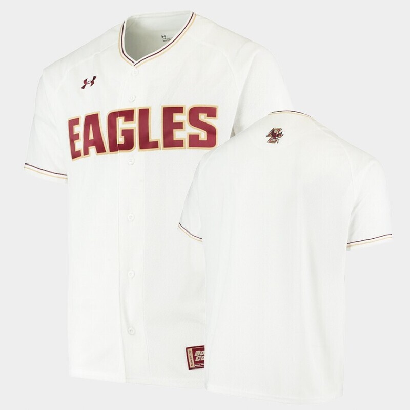 Custom Name Number Boston College Eagles White Baseball Jersey