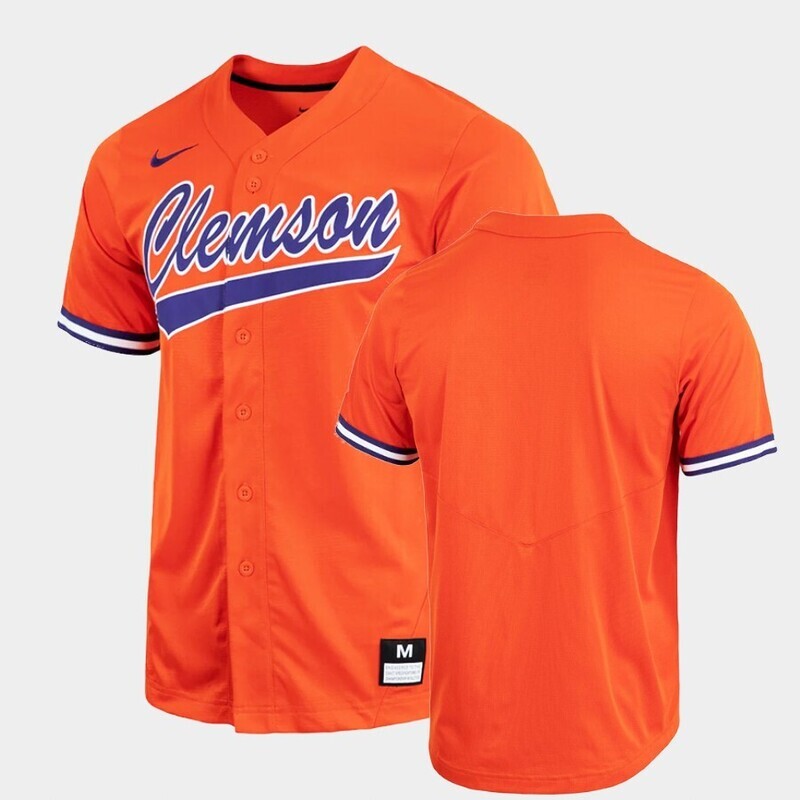 Custom Name Number Clemson Tigers Orange College Baseball Jersey