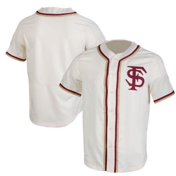 Florida State Seminoles Custom Name and Number Baseball Jersey White