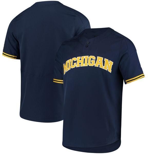 Michigan Wolverines Custom Name Number College Baseball Jersey Navy