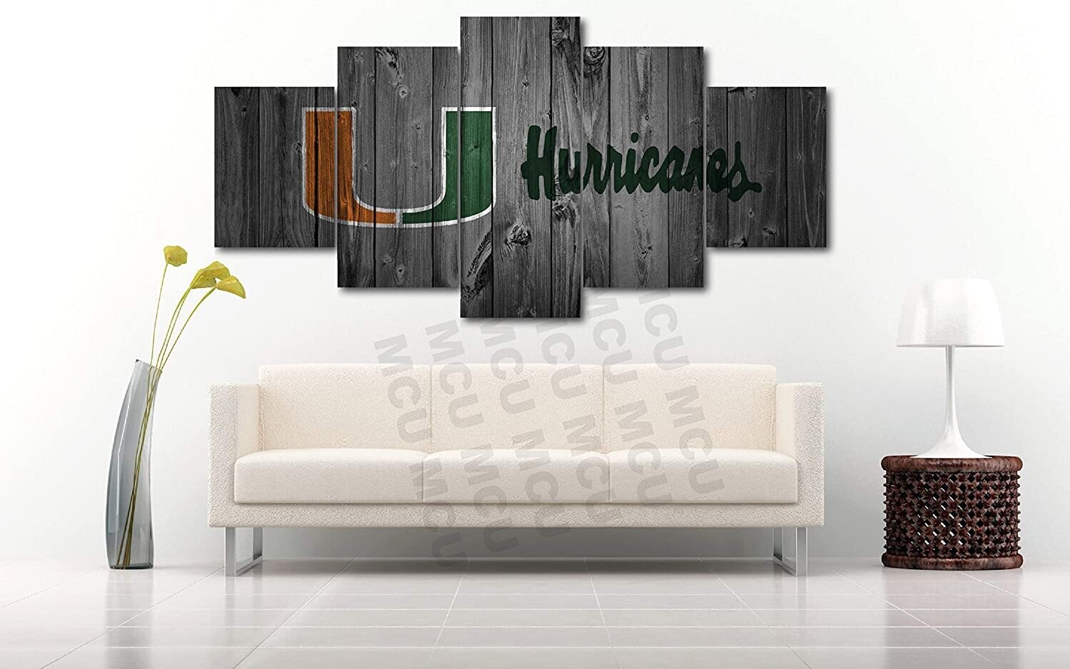 Miami Hurricanes  NCAA Football - 5 Panel Canvas Print Wall Art Set