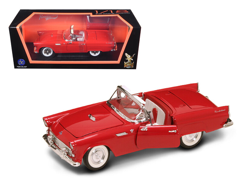 1955 Ford Thunderbird Red With Red Roof 1/18 Diecast Model Car by Road Signature