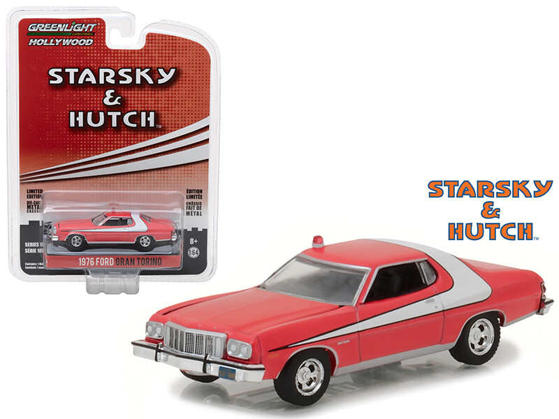 1976 Ford Gran Torino Red with White Stripe \"Starsky and Hutch\" (1975-1979) TV Series \"Hollywood Series\" Release 18 1/64 Diecast Model Car by Greenlight