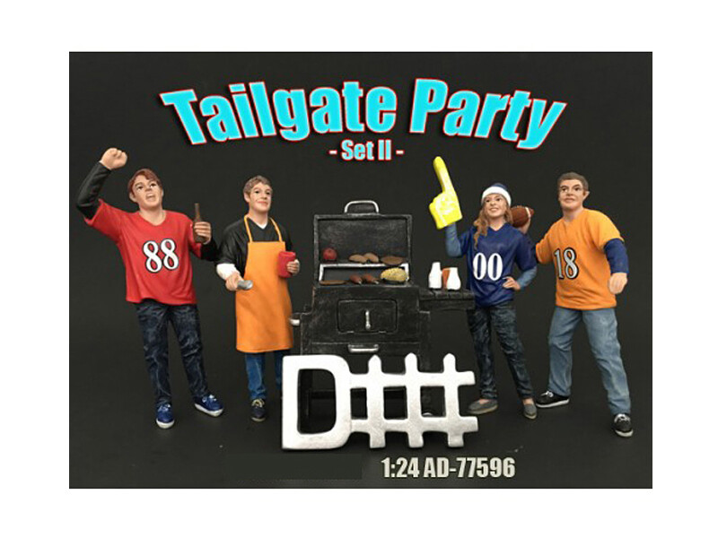 \"Tailgate Party\" Set II 4 piece Figurine Set for 1/24 Scale Models by American Diorama