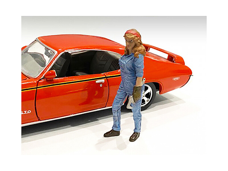 Retro Female Mechanic III Figurine for 1/18 Scale Models by American Diorama