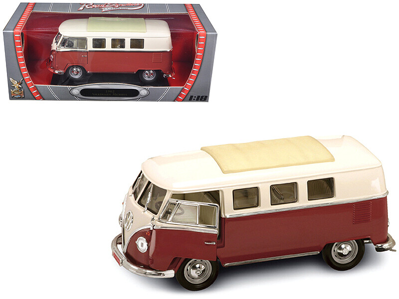 1962 Volkswagen Microbus Burgundy/Cream 1/18 Diecast Car Model by Road Signature