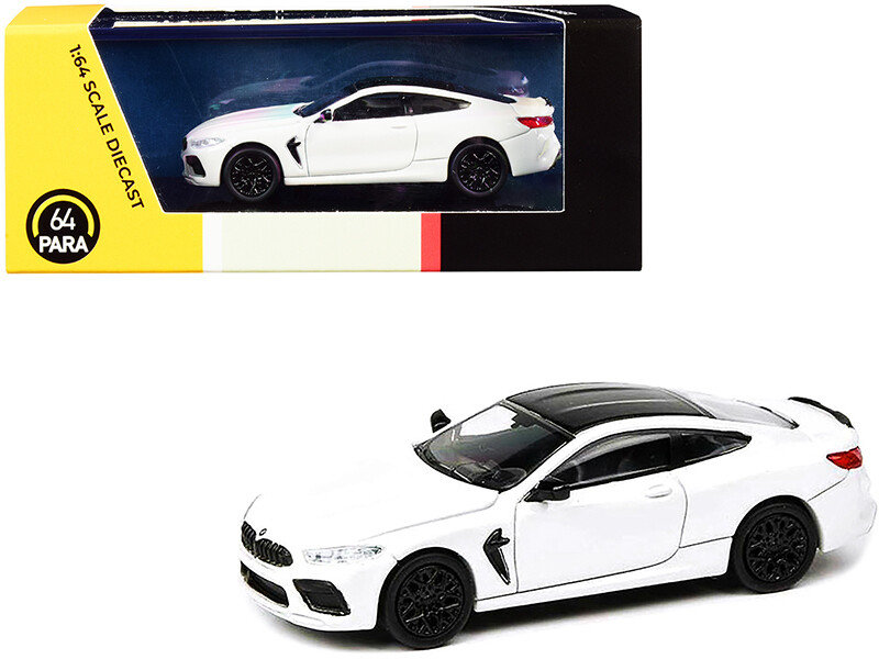 BMW M8 Coupe Alpine White with Black Top 1/64 Diecast Model Car by Paragon