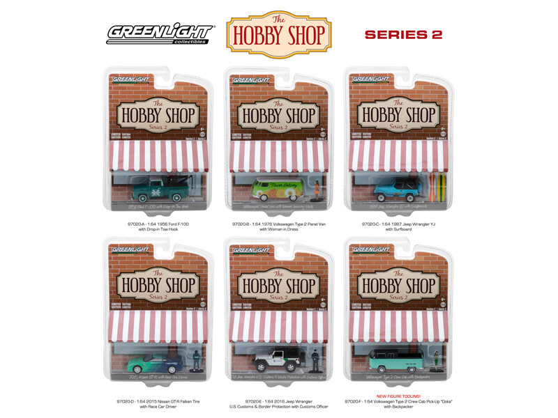 The Hobby Shop Series 2, 6pc Set 1/64 Diecast Model Cars by Greenlight