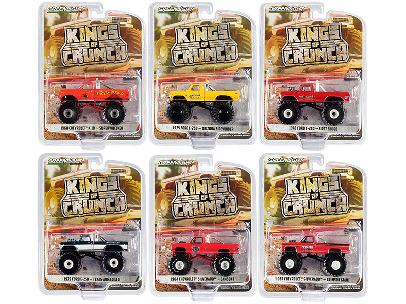\"Kings of Crunch\" Set of 6 Monster Trucks Series 8 1/64 Diecast Model Cars by Greenlight