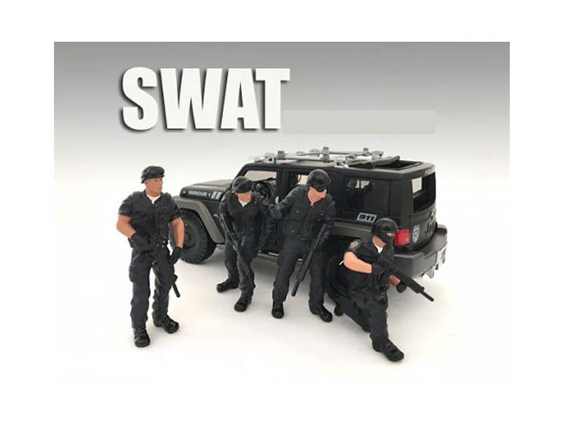 SWAT Team 4 Piece Figure Set For 1_24 Scale Models by American Diorama