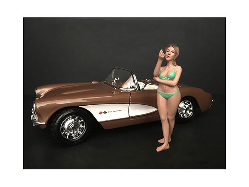 August Bikini Calendar Girl Figurine for 1/24 Scale Models by American Diorama