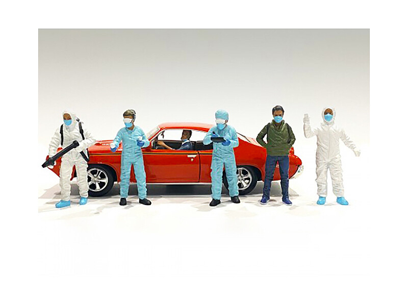 Hazmat Crew 6 piece Figurine Set for 1/18 Scale Models by American Diorama