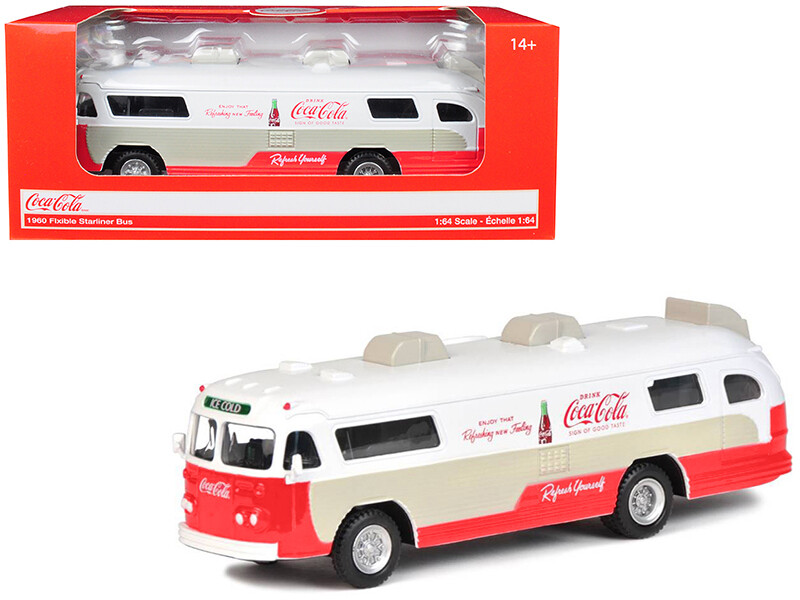 1960 Flxible Starliner Bus \"Coca-Cola\" 1/64 Diecast Model by Motorcity Classics