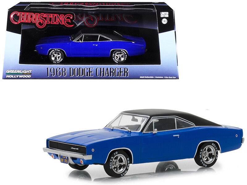 1968 Dodge Charger (Dennis Guilder\'s) Blue with Black Top \"Christine\" (1983) Movie 1/43 Diecast Model Car by Greenlight