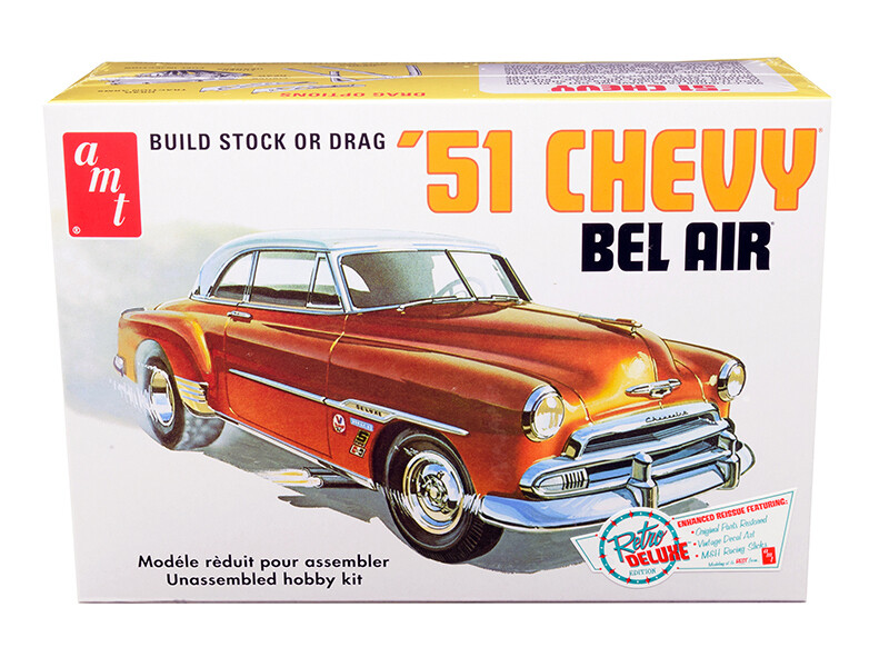 Skill 2 Model Kit 1951 Chevrolet Bel Air 2-in-1 Kit \"Retro Deluxe Edition\" 1/25 Scale Model by AMT