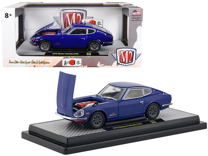 1970 Nissan Fairlady Z432 Dark Blue \"Auto Japan\" Limited Edition to 5800 pieces Worldwide 1/24 Diecast Model Car by M2 Machines