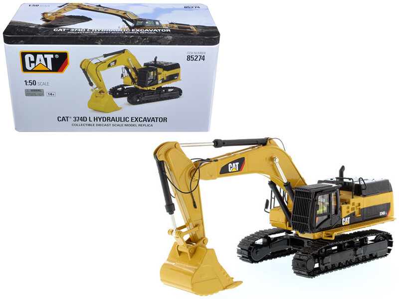 CAT Caterpillar 374D L Hydraulic Excavator with Operator \"High Line\" Series 1/50 Diecast Model by Diecast Masters