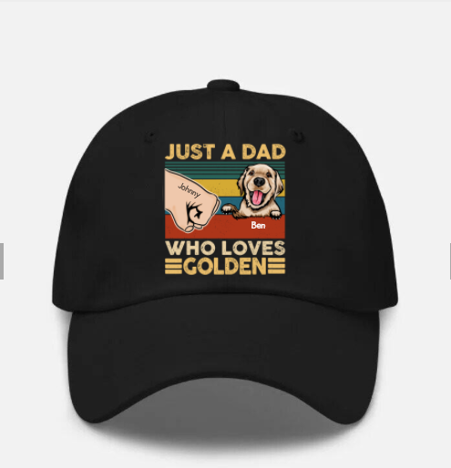 Just A Dad Who Love Dog Personalized Hat Black