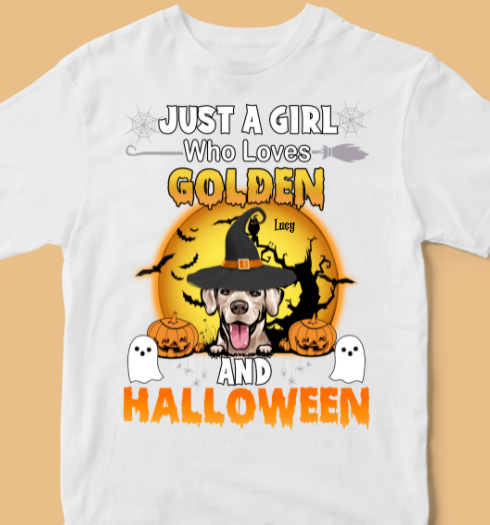 Just A Girl Who Loves Dog And Halloween Personalized Shirt