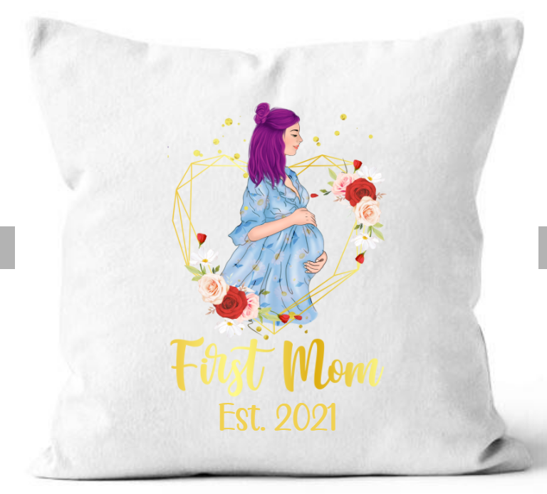 First Mom Est Personalized Pillow