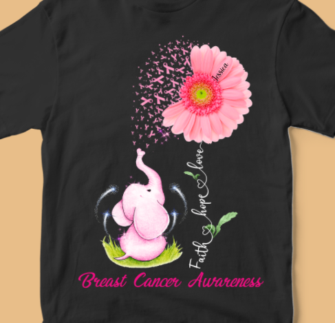 Faith Hope Love Breast Cancer Awareness Personalized Shirt
