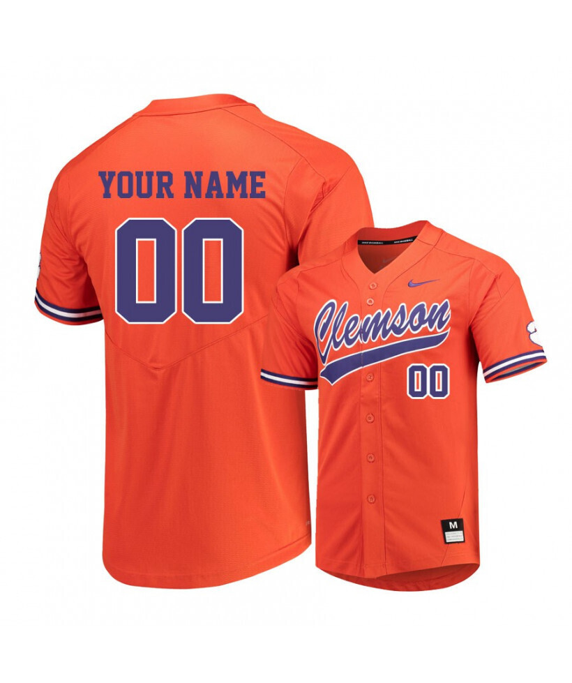 Clemson Tigers Orange Elite Custom Name and Number Baseball Jersey