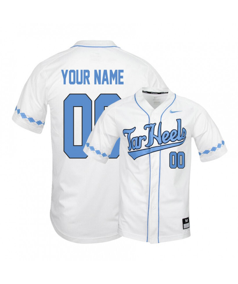North Carolina Tar Heels White Elite Custom Name Number Baseball Jersey