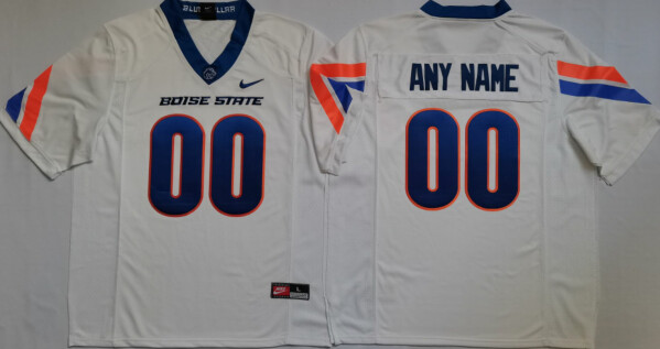 Boise State Broncos Custom Name and Number Football Jersey White