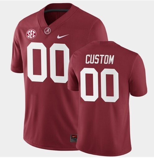 Alabama Crimson Tide Custom Name and Number Crimson College Football Home Game Jersey