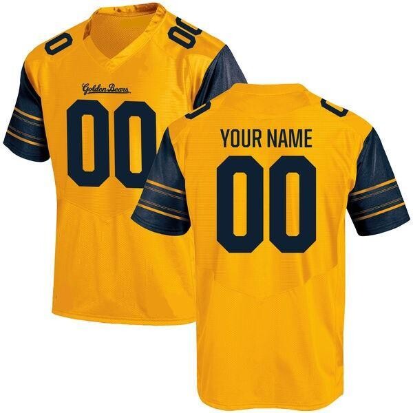 California Golden Bears Name and Number NCAA College Football Jersey Yellow