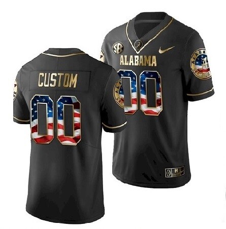 Alabama Crimson Tide Custom Name and Number Football Black Jersey