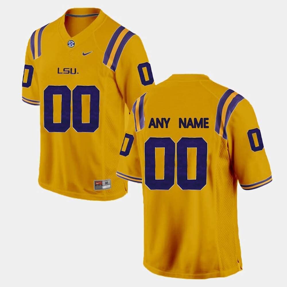 Lsu Tigers Custom Name and Number College Football Jersey Yellow